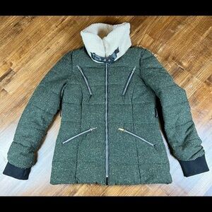 Circus by Sam Edelman Winter Coat Jacket Green NO Belt Zip Pockets Thick Large